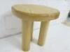 Designer Style Solid Oak & Ply, Waxed Wood Stool, Size H51 x W45 x D45cm. - 3