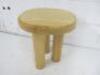 Designer Style Solid Oak & Ply, Waxed Wood Stool, Size H51 x W45 x D45cm. - 4