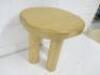 Designer Style Solid Oak & Ply, Waxed Wood Stool, Size H51 x W45 x D45cm. - 3