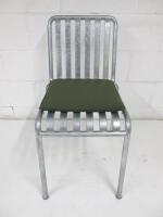 Hay Palissade Hot Galvanised Steel Outdoor Chair. Comes with Hay Palissade Seat Pad Cushion in Green, Size H80 x W125 x D70cm.