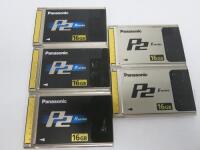 5 x Panasonic P2 Camera Memory Cards to Include: 3 x R Series 16GB & 2 x E Series 16GB.