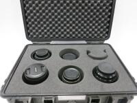 5 Assorted Lenses & E Mount In Hard Shell Camera Case to Include: 1 x Samyang 1.5-35mm AS UMC II Lens, S/N I216F0710, 1 x Samyang 1.5-50mm AS UMC Lens, S/N I216G1101, 1 x Samyang 1.5- 85mm AS IF UMC II Lens, S/N I216F0409, 1 x Samyang 2.2-135mm ED UMC Le