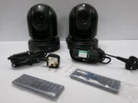 Pair of BirdDog Eyes P200 Full NDI PTZ Camera, Model EYES P200 Black, S/N CO07090179 & CO07090177. Comes with 2 Power Supplies, 2 Remotes & Peli Storm Case, Model iM2620.