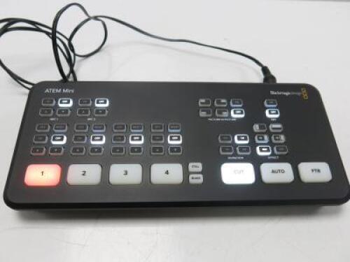 Blackmagic Design ATEM Mini. Comes with Power Supply.