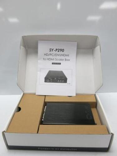 CYP HD/PC/DVI/HDMI to HDMI Scaler Box, Model SY-P290. Comes in Original Box with Operation Manual & Power Supply.