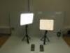 2 x Viltrox Panel LED Dimmable Light, Model VL-200T. Comes with 2 x Remotes, 2 x Power Supplies & 2 x Joby Tripods.