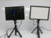 2 x Raleno LED Video Soft Light Panel with LCD Display, Model PLV-S192. Comes with 2 Power Supplies & 2 x Joby Tripod. - 2