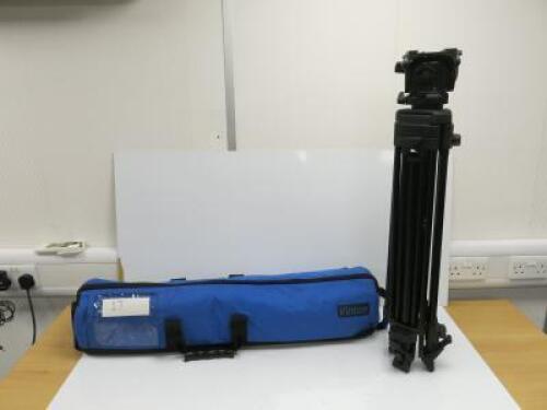 Vinten Tripod with Vinten Vision Blue Pan & Tilt Head. Comes with Vinten Blue Soft Carry Case & Operators Guides.