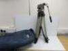 Vinten Tripod with Vinten Vision 10 Pan & Tilt Head with Wedge Plate & Pan Bar. Comes with Vinten Blue Soft Carry Case.