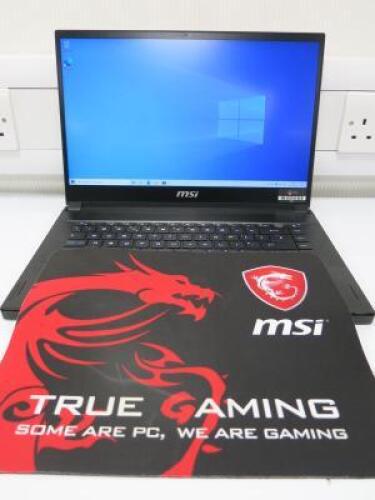 MSI 15.5" GS66 Stealth Steel Series Notebook PC, Model MS-16VI, Running Windows 10 Home, Intel Corei7-10750H CPU @ 2.60Ghz, 16.00GB RAM, 476GB HDD, Intel UHD Graphics. Comes with Power Supply & Neoprene Case.