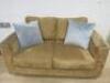 Brown Suede Effect 2 Seater Reception Sofa. Size W145cm.