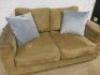 Brown Suede Effect 2 Seater Reception Sofa. Size W145cm. - 2