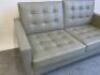 2 Seater Leather Reception Sofa in Sage Green. - 2