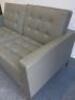 2 Seater Leather Reception Sofa in Sage Green. - 4