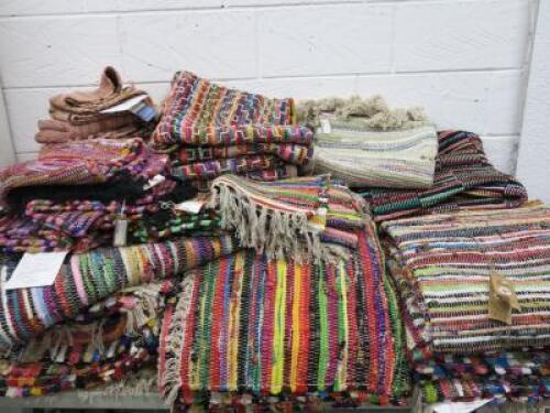 30 x Assorted Size Namaste Fair Trade Ethical, 100% Recycled Rugs in Various Patterns (As Viewed/Pictured).