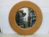 Indian Made Gold Velvet Round Mirror. Size D80cm.