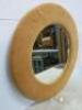 Indian Made Gold Velvet Round Mirror. Size D80cm. - 2