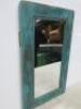 Reclaimed Wooden Mirror Distressed in Teal, Size H52x W30cm. - 3