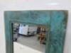 Reclaimed Wooden Mirror Distressed in Teal, Size H52x W30cm. - 5