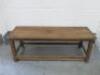 Wooden Bench with Stretchers in Natural. Size H45 x W122 x D39cm. - 6