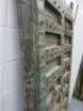 Pair of Antique Indian Heavy Wooden Shutter Doors with Metal Band & Stud Detail in Green. H202 x W127 x D10cm. - 12