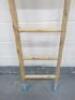 Rustic Wooden Towel/Display Ladder with Painted Blue Feet. Size H186 x W47cm. - 4