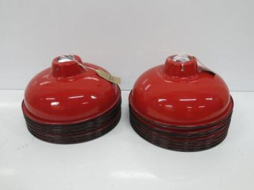 14 x Industrial Retro Enamel Lampshade in Red. Size D26.5cm.