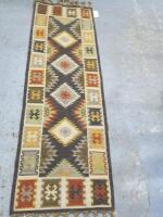 Shahsavan Kilim Rug, 80% Wool & 20% Cotton, Size 75 x 240cm.