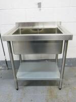 Vogue Stainless Steel Sink Unit. Size H96 x W75 x D60cm.