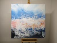 Abstract Oil On Stretched Canvas, Size H100 x W100cm.