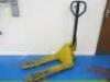 2300kg Crown Pallet Truck in Yellow.