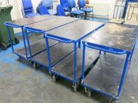 4 x 2 Tier Mobile Warehouse Trolly's. Size H84 x W100 x D 50cm.