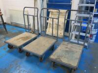 3 x Warehouse Platform Trolly's.