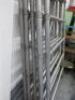 Aluminium Scaffold Tower, Consisting of: 5 x 2m x 1.3m, 2 x 1m x 1.3m, 3 x Internal Ladders, 4 x Brace Supports, 12 x Cross Bars & 4 x Wheels. - 12