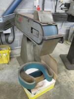 Grimax 6" Belt Grinder, S/N 13.413, 3 Phase. Comes with Pack of Abrasive Belts.