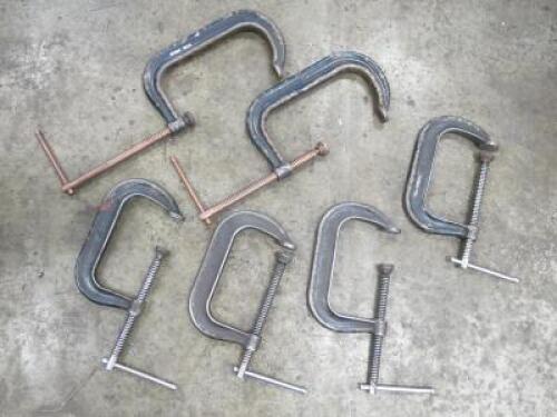 8 x Assorted Bessey Sized G Clamps to Include: 2 x 8", 4 x 6" & 2 x Other.