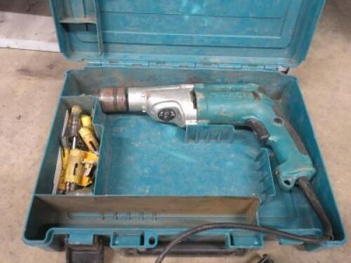 Makita Hammer Drill HP2071F, 110v In Carry Case.