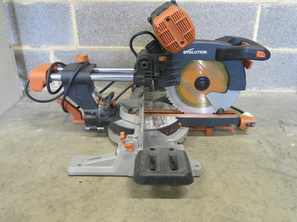 Evolution R255 Double Bevel Sliding Mitre Saw 255mm TCT, S/N ...