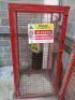 Metal Gas Cylinder Storage Cage in Red, Size H180 x W90 x D90cm.