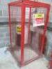 Metal Gas Cylinder Storage Cage in Red, Size H180 x W90 x D90cm. - 2