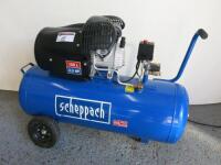 Scheppach 100L 3.0HP Compressor, Model HC100DC, DOM 01/2021. Comes with New Erbauer Hose.