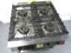 Falcon Gas 4 Ring Burner on Stainless Steel Open Cabinet with Castors, Size H90 x W80 x D90cm. - 3