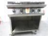 Falcon Gas 4 Ring Burner on Stainless Steel Open Cabinet with Castors, Size H90 x W80 x D90cm. - 4