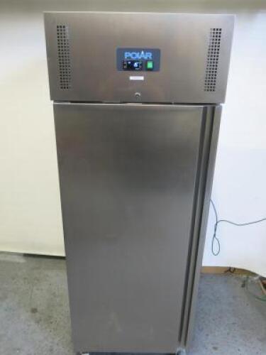 Polar Stainless Steel Single Door Upright Freezer, Model U633-03, S/N 20213455. Size H201 x W72 x D85cm.