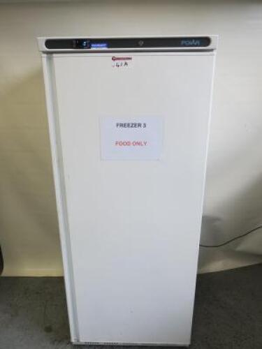 Polar Single Door Upright Freezer, Model CD615, S/N 20212788. Size H190 x W78 x D70cm.