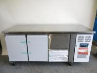 New Polar Stainless Steel 2 Door & 2 Drawer Refrigerated Prep Counter, Model GD874, S/N 21237751, Size H85 x W180 x D70cm.