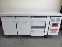 New Polar Stainless Steel 2 Door & 2 Drawer Refrigerated Prep Counter, Model GD874, S/N 21237752, Size H85 x W180 x D70cm.