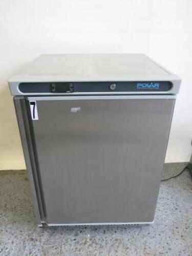 Polar Stainless Steel Under Counter Refrigerator, Model CD080, S/N 5103358. Size H85 x W60 x D60cm.