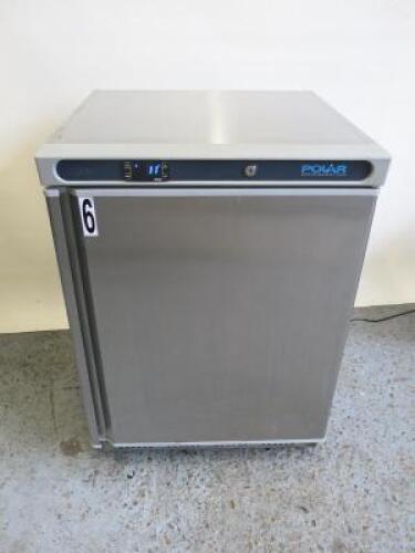 Polar Stainless Steel Under Counter Refrigerator, Model CD080, S/N 5113353. Size H85 x W60 x D60cm.