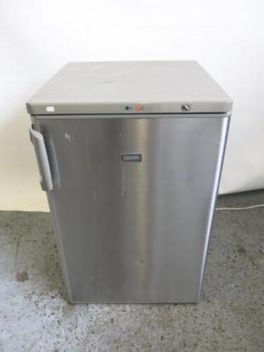 Zanussi Under Counter Freezer, Model ZFT11105XV, S/N 92740026. Size H84 x W55 x D59cm. NOTE: missing 1 x drawer.